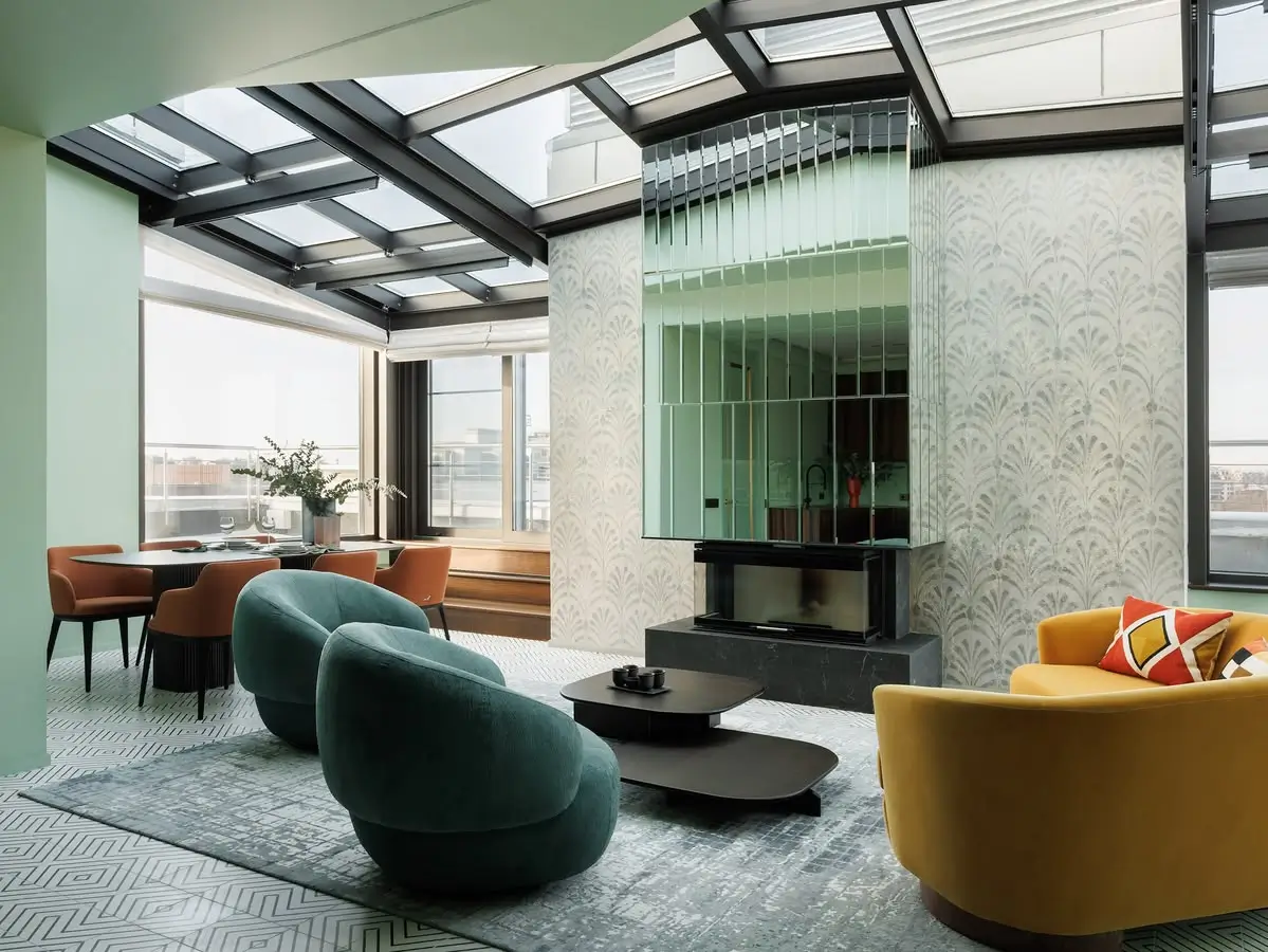 A Colorful Riverside Apartment With a Japanese Twist